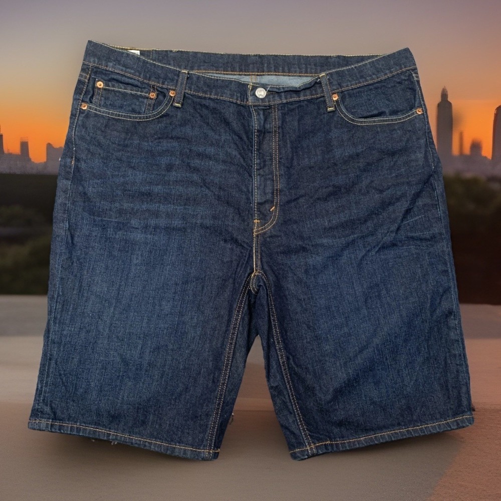 Levi's 541 Mens Shorts 42 Dark Wash Blue Denim Athletic Fit Jorts 11" Inseam